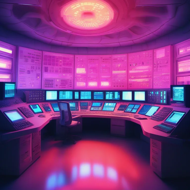 Masterpiece, Best Quality, A Control Room Overlooking A Fusi...