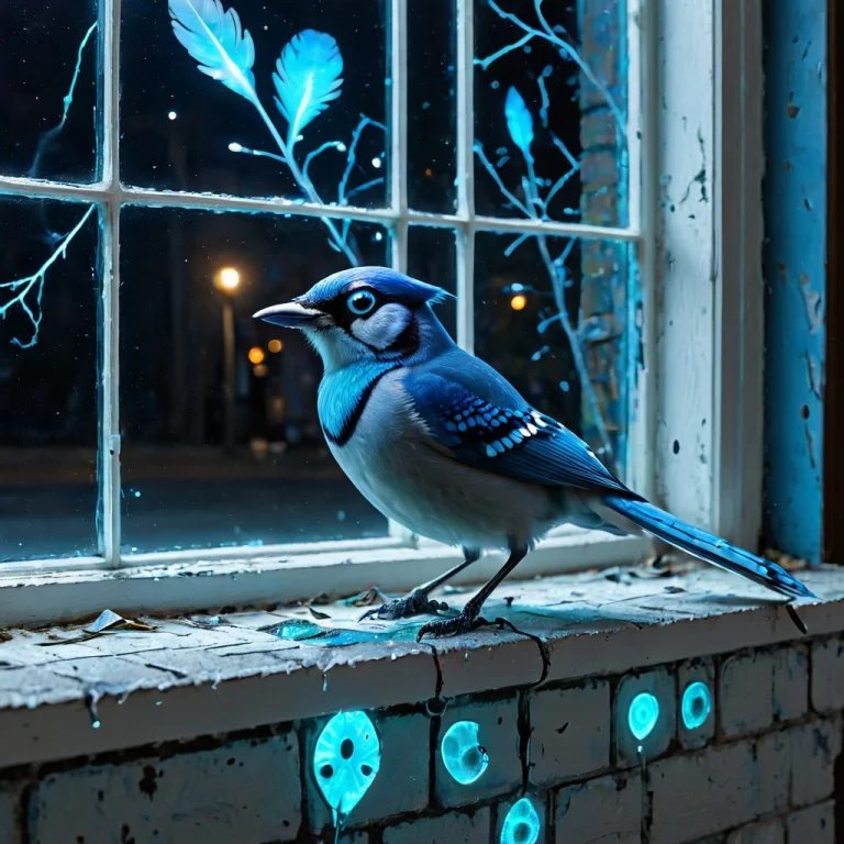 Close-up, 85mm Prime Lens, F1.8 Aperture, Blue Jay Perched O...