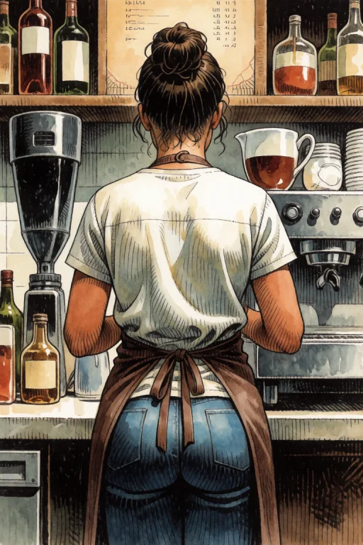 A Barista, From Behind