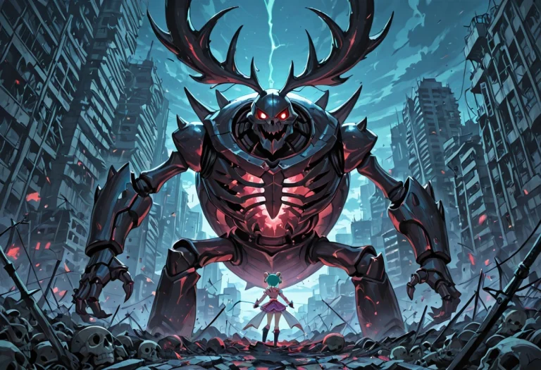 Giant Beetle Themed Magical Girls Three Heroines Red Blue An...
