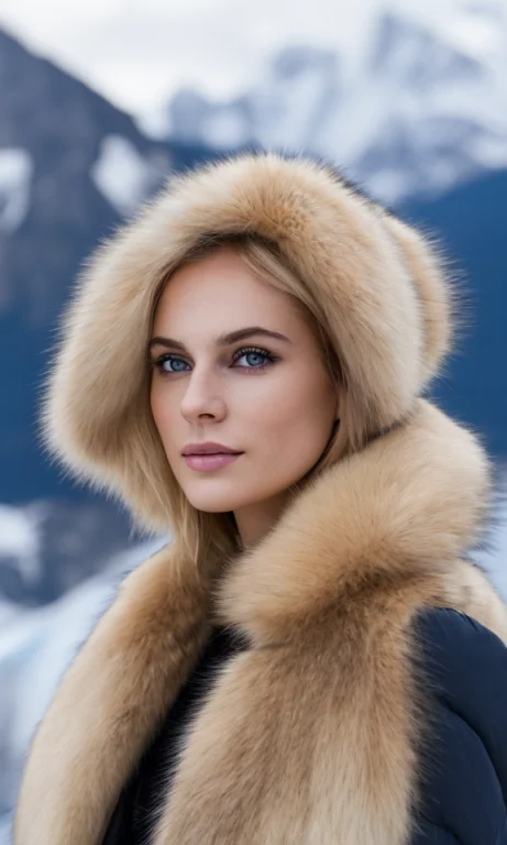 Close Up Portrait Of A Swedish Woman. Pale Skin, With Blonde...