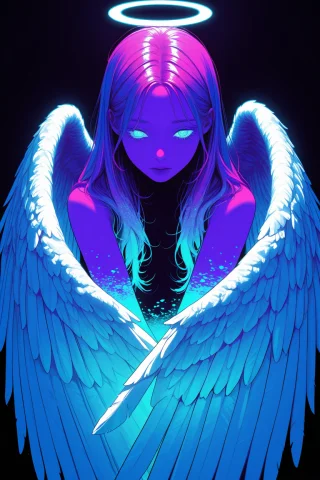 1girl, Solo, Angel, Feathered Wings, Bowed Wings, Wing Hug,... — Stable Diffusion AI Prompt: 1girl, solo, angel, feathered wings, bowed wings, wing hug, straight on, ultravi...