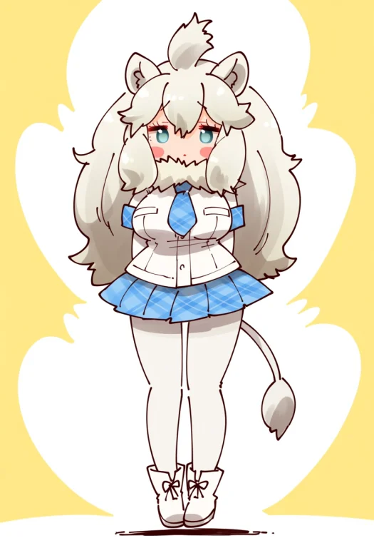 Coroha, White Lion Kemono Friends, Kemono Friends, 1girl, Li...