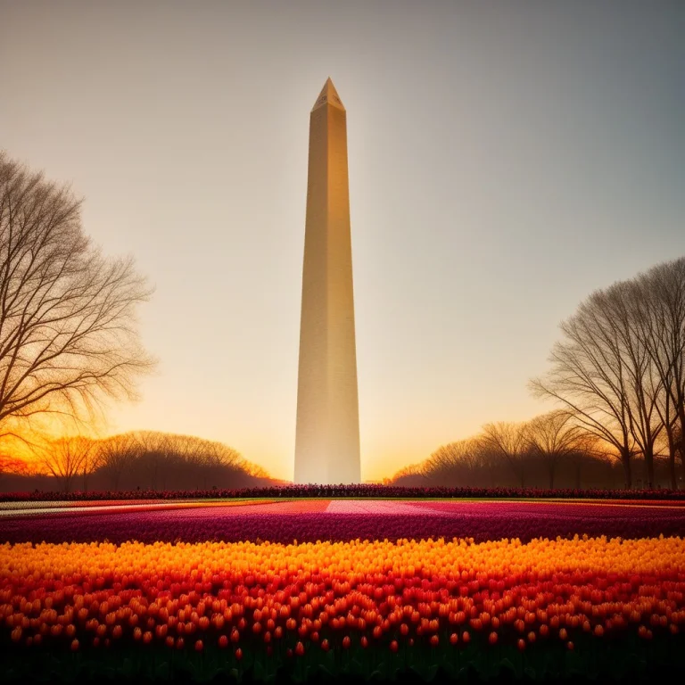 Photo Of The Washington Monument, Comprised Entirely Of Tuli...