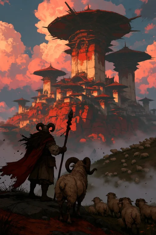 Ta86inkriot, Thin Black Outlines, A Cinematic Fantasy Landsc...