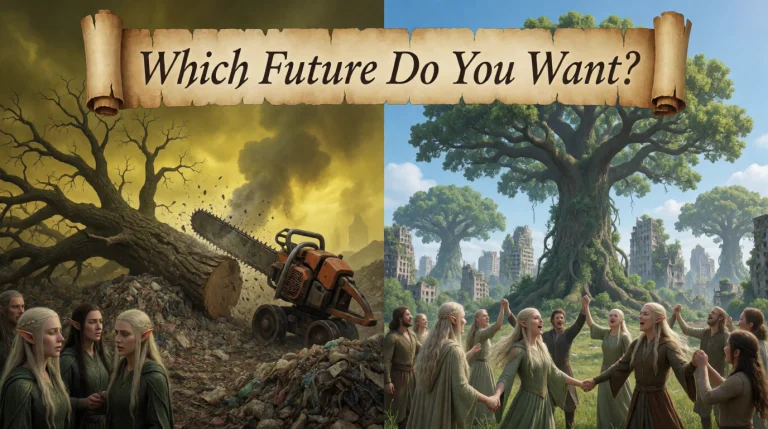 A Landscape-oriented, Two-panel Diptych Concept Art Piece Wi...