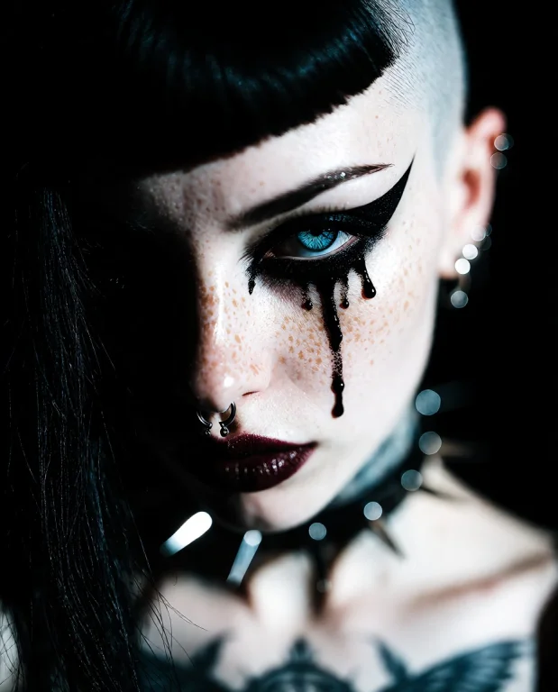 Vixen13alt1.2, 1girl, Solo, Extreme Close-up Portrait, Half-...