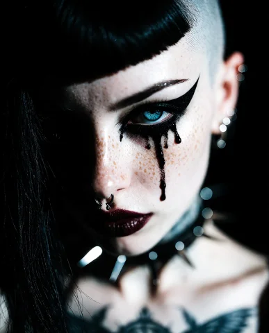 Vixen13alt1.2, 1girl, Solo, Extreme Close-up Portrait, Half-... — Stable Diffusion AI Prompt: (vixen13_alt:1.2), 1girl, solo, extreme close-up portrait, half-shaved head with...