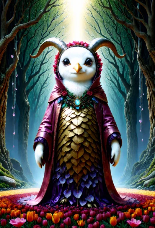 Jaynl-tm, Made Of Tulips, Android Penguins Composed Of Dense...