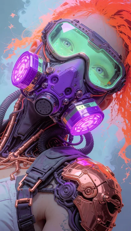 Extreme Tilted Angle Portrait, Rogue Scavenger Female, Glowi...