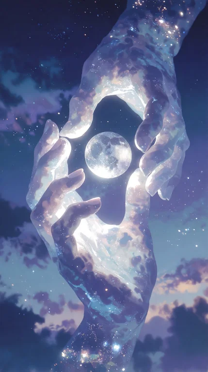 A Breathtaking Surreal Anime Illustration. Two Soft, Luminou...