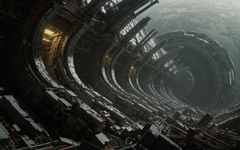 This Image Is A Digital Cgi Artwork Depicting A Futuristic,...