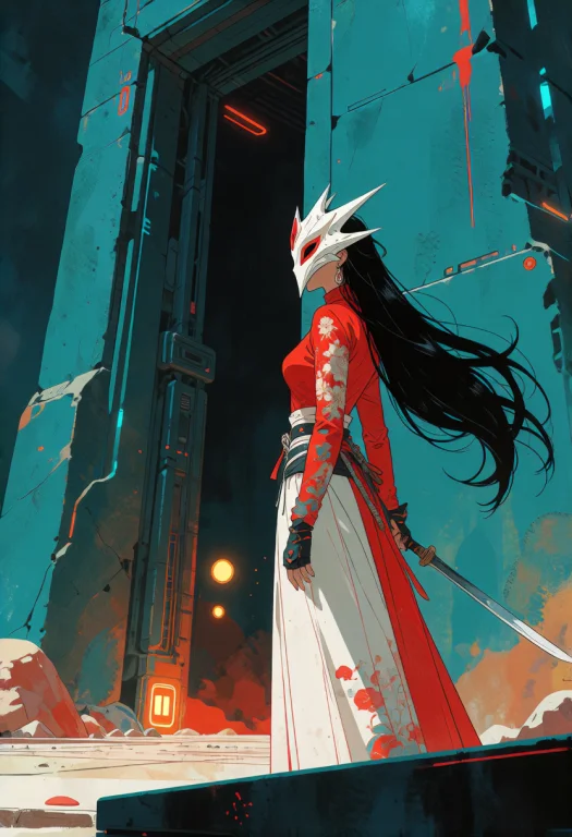 Stylized Illustrative Aesthetic Blending Bold Graphic Color...