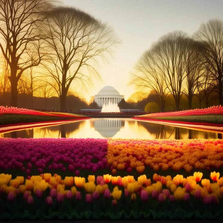 Generate A Photo Of The Washington Reflecting Pool Completel...