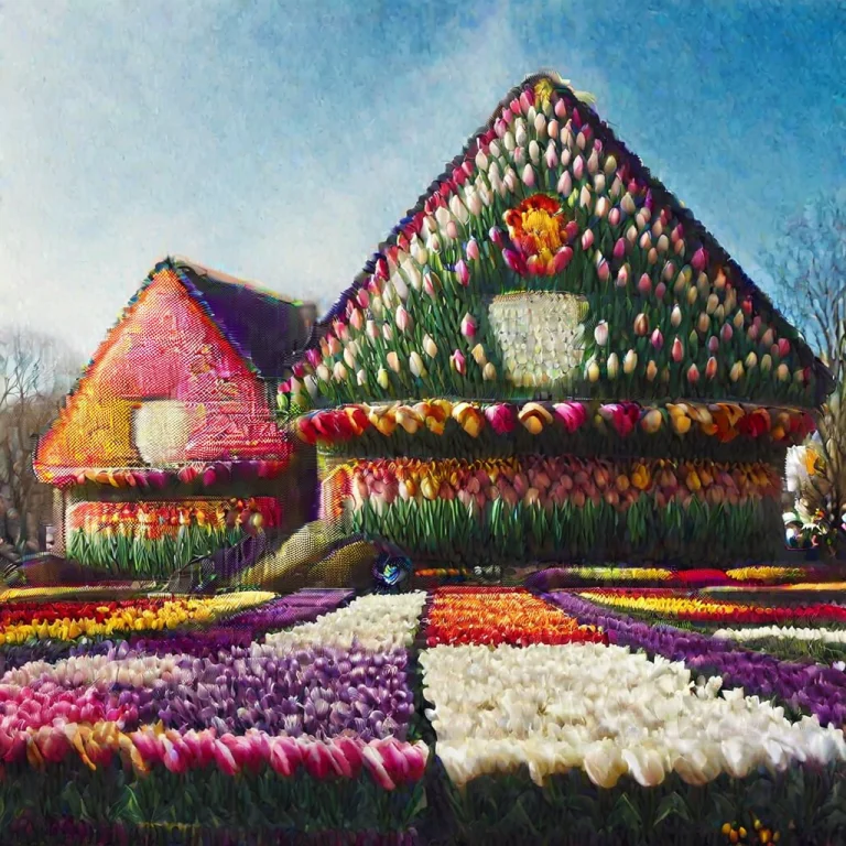 Made Of Tulips, Dutch Street, Colorful Houses,