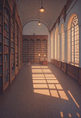 Pointillism, Bookshelf, Library, No Humans, Scenery, Buildin... — Stable Diffusion AI Prompt: Pointillism, bookshelf, library, no humans, scenery, building, book, tall window...
