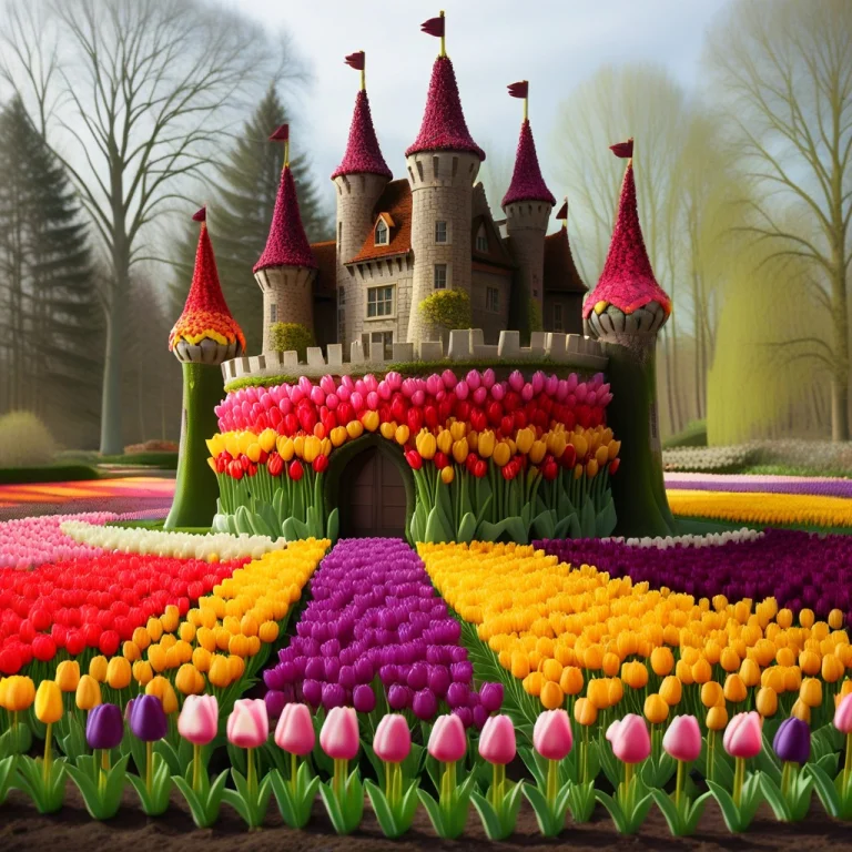 Make A Castle But Its Made From Tulip Petals  Individual, Di...
