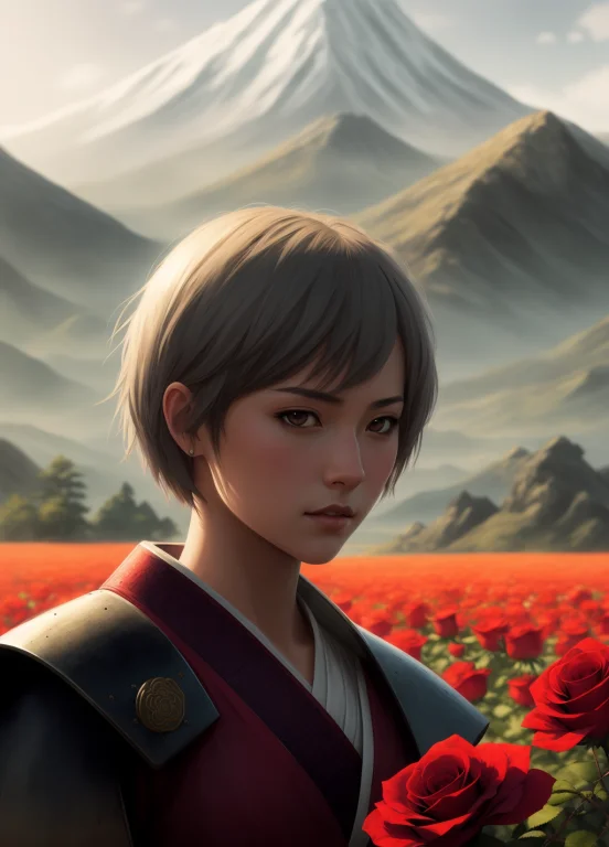 Masterpiece, Best Quality, Samurai Girl In Tight Red Armor,...