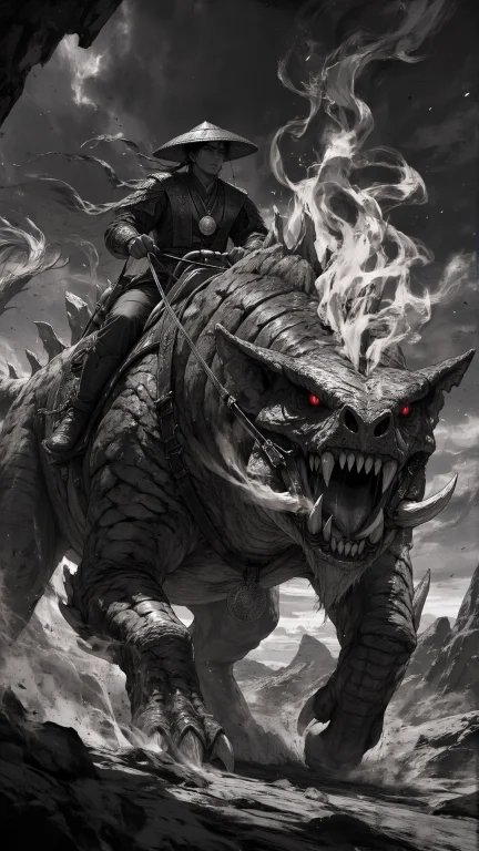 A Detailed, Monochrome Digital Sketch In A High-fantasy Art...