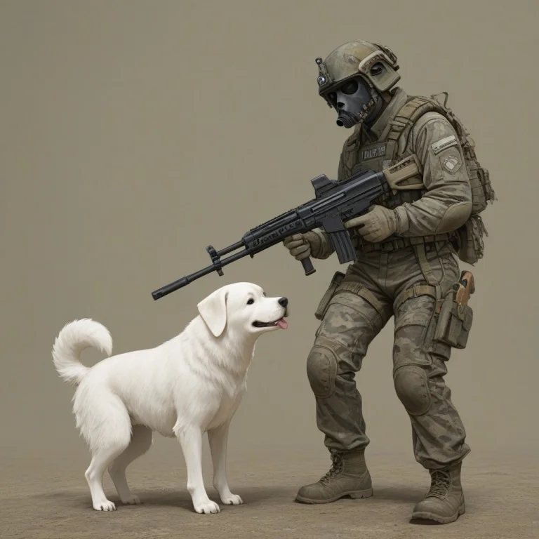 White Dog,war Dog,has A Gun