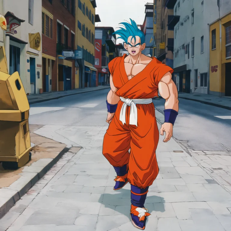 Akiratoriyama Art Style, A Guy In A Tiger Costume Walking In...