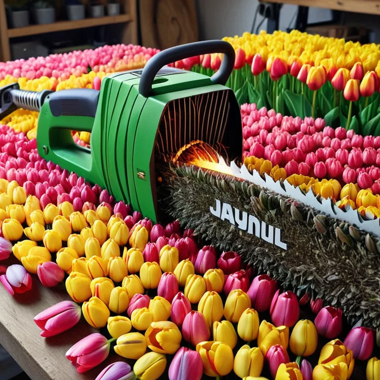 Jaynl-tm, Made Of Tulips, An Extreme Close-up Of A Heavy Cha...