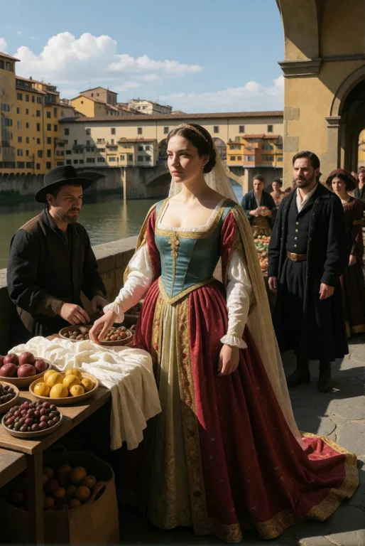 Renaissance Florence, 15th Century Ponte Vecchio During A F...