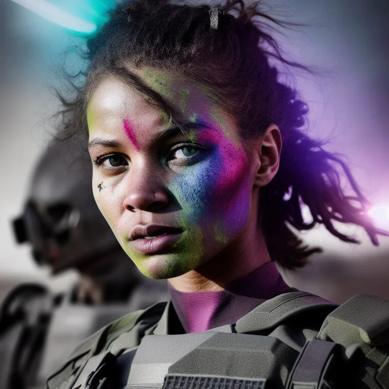 Create A Powerful And Emotive Colored Portrait Of A Near Fut...