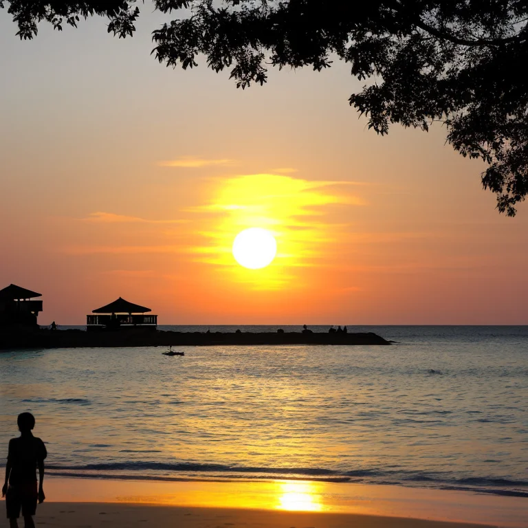Beach, Sunset, Sillhouettes