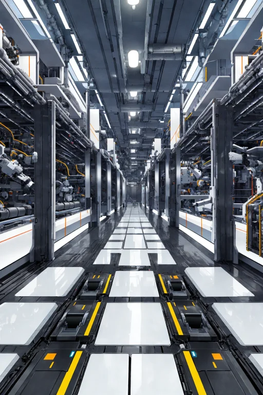Robotics Facilty Production Line, Lots Of Detail, Dystopian,...