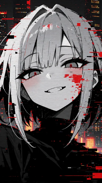 A Stylized Anime Character With Short, Spiky Silver Hair And...