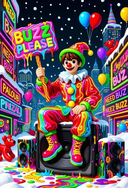 Psychedelic Masterpiece, Needbuzz, Holding Sign, Style, Play...