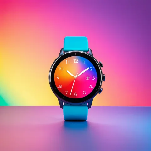 Loratechgradientmeshv10.80, Techgradmesh, A Smartwatch Again... — SDXL AI Prompt: , techgradmesh, a smartwatch against a smooth colorful gradient mesh backdrop, s...