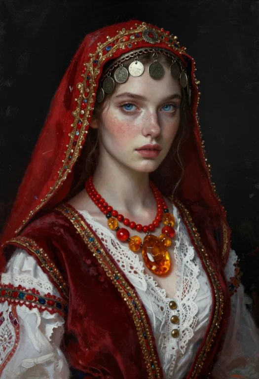A High-detail, Cinematic Portrait Of A Young Woman With A St...