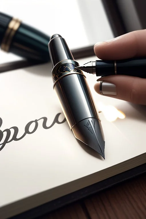 A Fountain Pen Resting On An Unfinished Letter, Cinematic Ph...