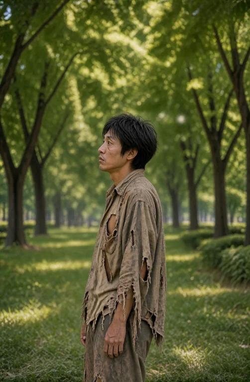 Tianchaonan, Male Focus, Solo, Outdoors, Realistic, Black Ha...