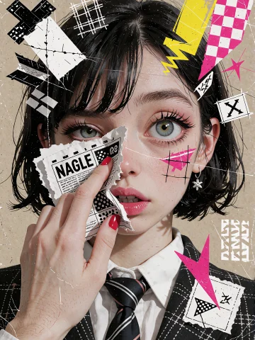 Manga Portrait With Editorial Typography Crossing The Frame,... — Stable Diffusion AI Prompt: manga portrait with editorial typography crossing the frame, a photographed hand...