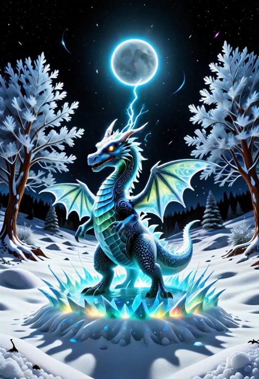 Snow, Ice, Sparkling Snowflakes, Snowflakes, Snowman Dragon...