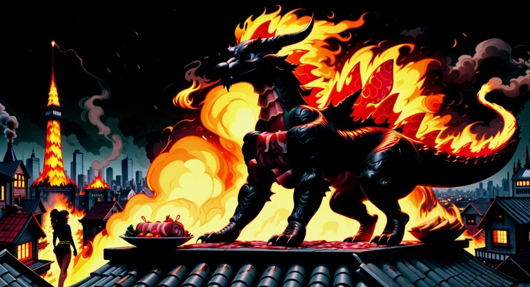 Meatmorph, Hype4realistic,a Giant Cartoon Dragon, Completely...