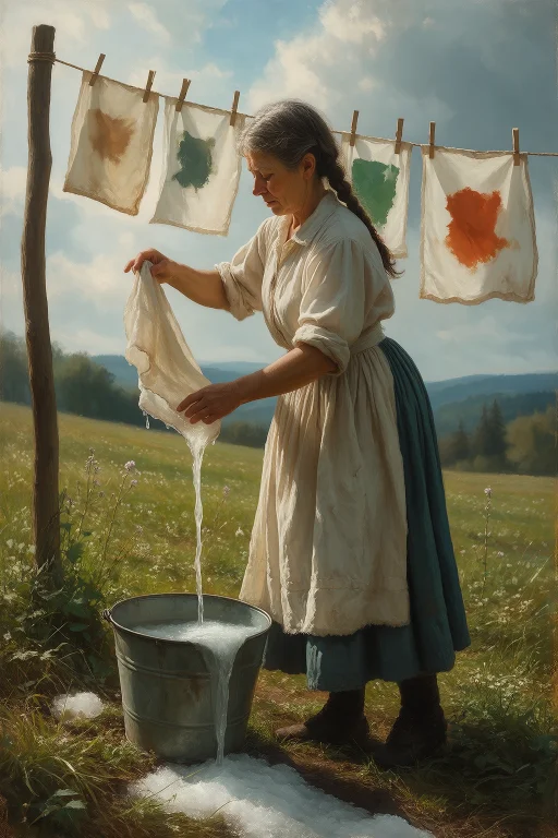 Post-war Magical Realism Portrait, Full-body Of A 52-year-ol...
