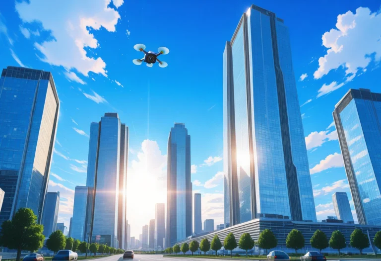 Sky, Cloud, Drone, Drone In The Sky, Skyscrapers, Frontal, M...