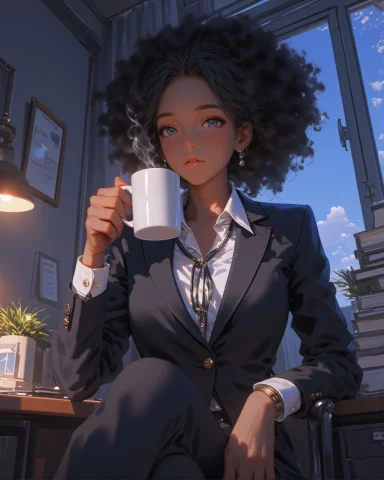 Anime Artwork Akira Toriyama ,detailed Digital Painting Of B... — FLUX AI Prompt: anime artwork Akira Toriyama ,"detailed digital painting of beautiful black woma...