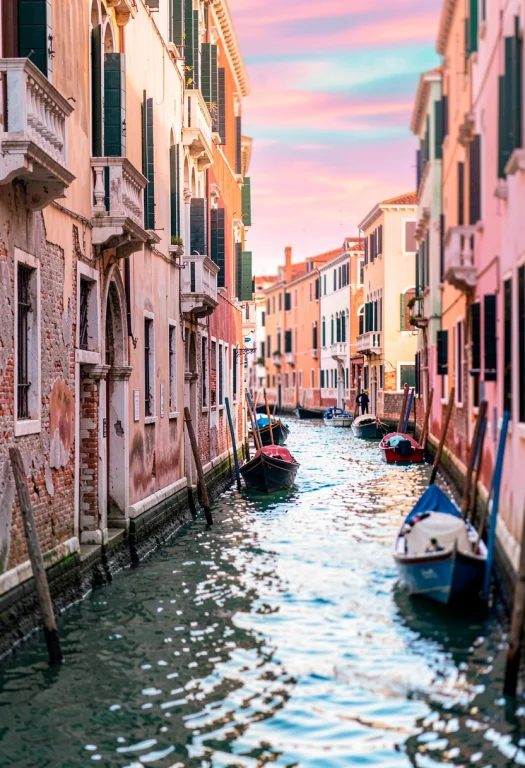 A Venetian Canal Lined With Weathered Palazzos, Photograph,...