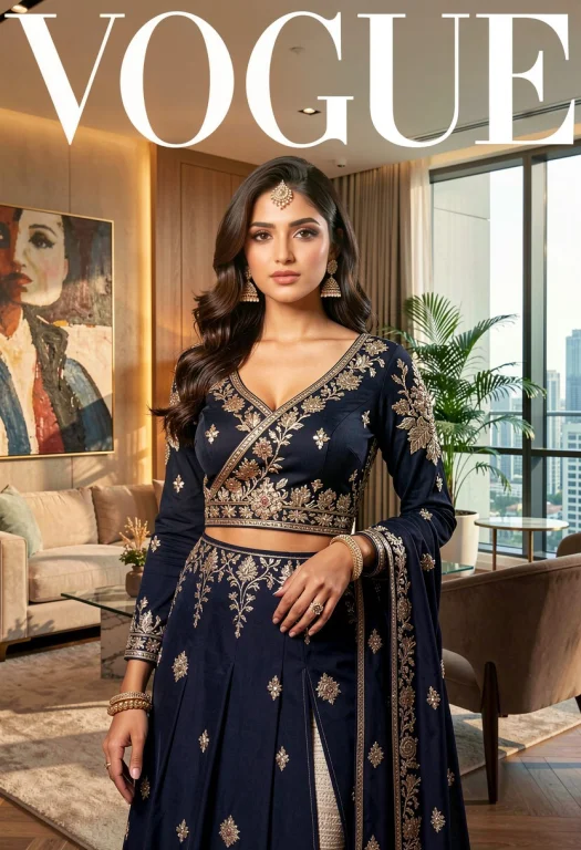 Vogue-style, Stunning, Gorgeous, High-fashion Indian Beauty...
