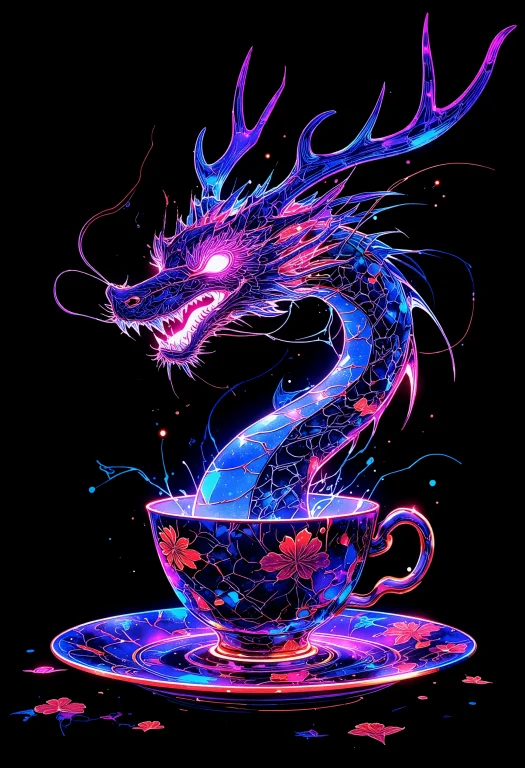Artistic Composition Of An Eastern Dragon Face Emerging From...