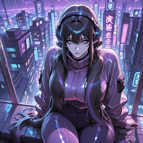 Masterpiece, Best Quality, Ratinggeneral, Omegastyle, 1girl,... — Stable Diffusion AI Prompt: masterpiece, best quality, rating:general, omega_style, 1girl, sitting on roofto...