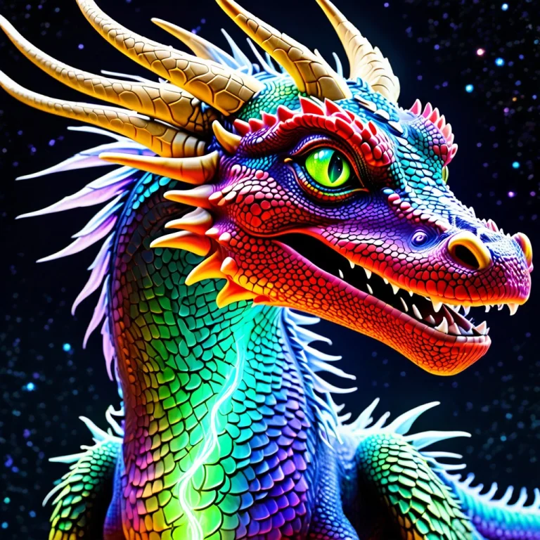 Masterpiece, Best Quality, A Dragon, Cosmic Light Aura, Stun...