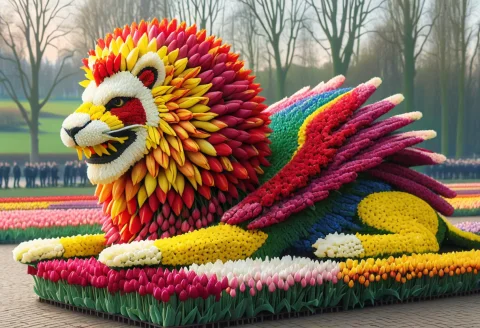 Jaynl-tm, Made Of Tulips, Lion With Eagle Wings, Meme, Maste... — SDXL AI Prompt: jaynl-tm, made of tulips, Lion with Eagle Wings, meme, (Masterpiece:1.3) (best q...