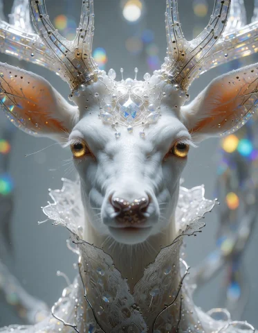 A Breathtaking Portrait Of Divinity As A Cervine Deity. A Sl... — Stable Diffusion AI Prompt: A breathtaking portrait of "Divinity" as a cervine deity. A slender, ethereal wh...