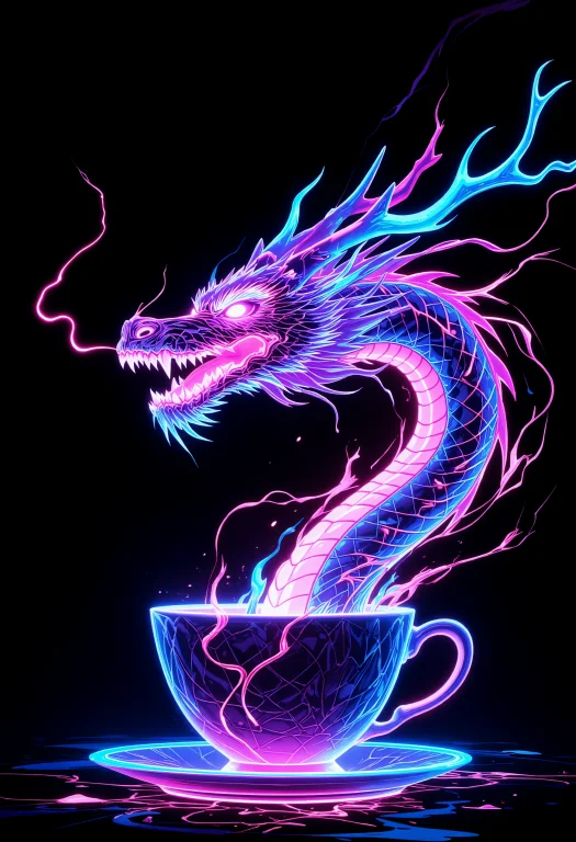 Extreme Rotated Diagonal Composition Of An Eastern Dragon Fa...